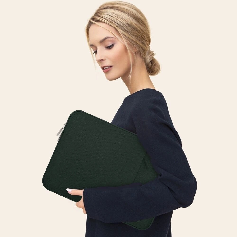 Etui laptop Tech-Protect Sleevy, 15-16 inch, verde inchis, 41,5x29x2,5cm