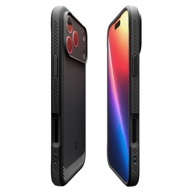 Husa Premium Spigen Rugged Armor, Compatibila Cu iPhone 17 Pro, Functie MagSafe, AntiShock, Negru