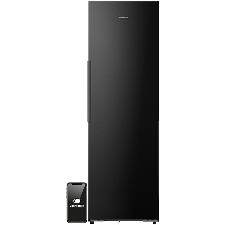 Frigider Hisense 185.6cm, 372l, control smartphone, negru