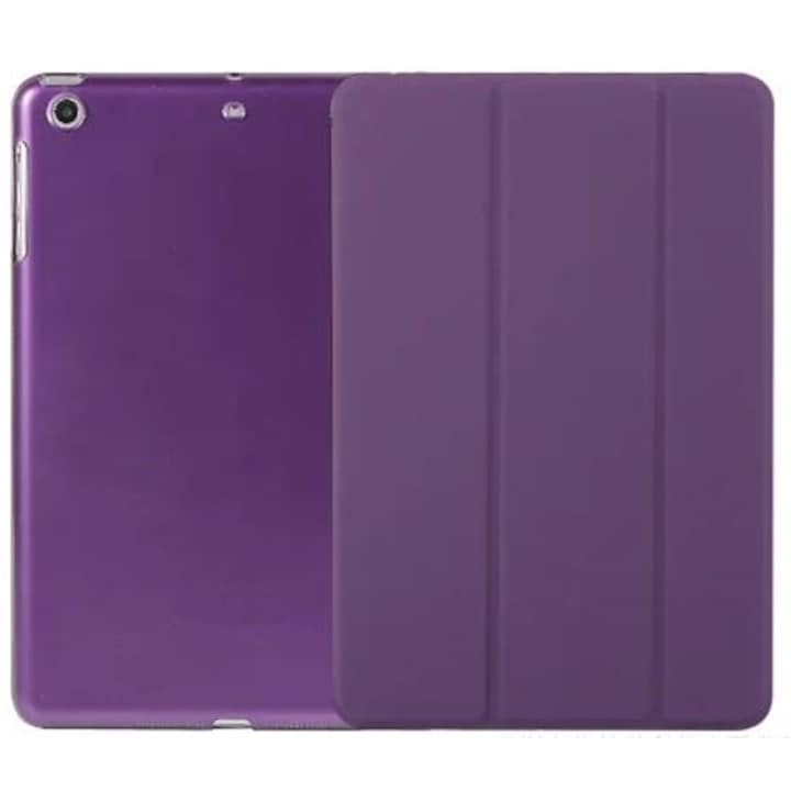 Husa protectie tip flip pentru iPad 5/6, Model Carte, Mov