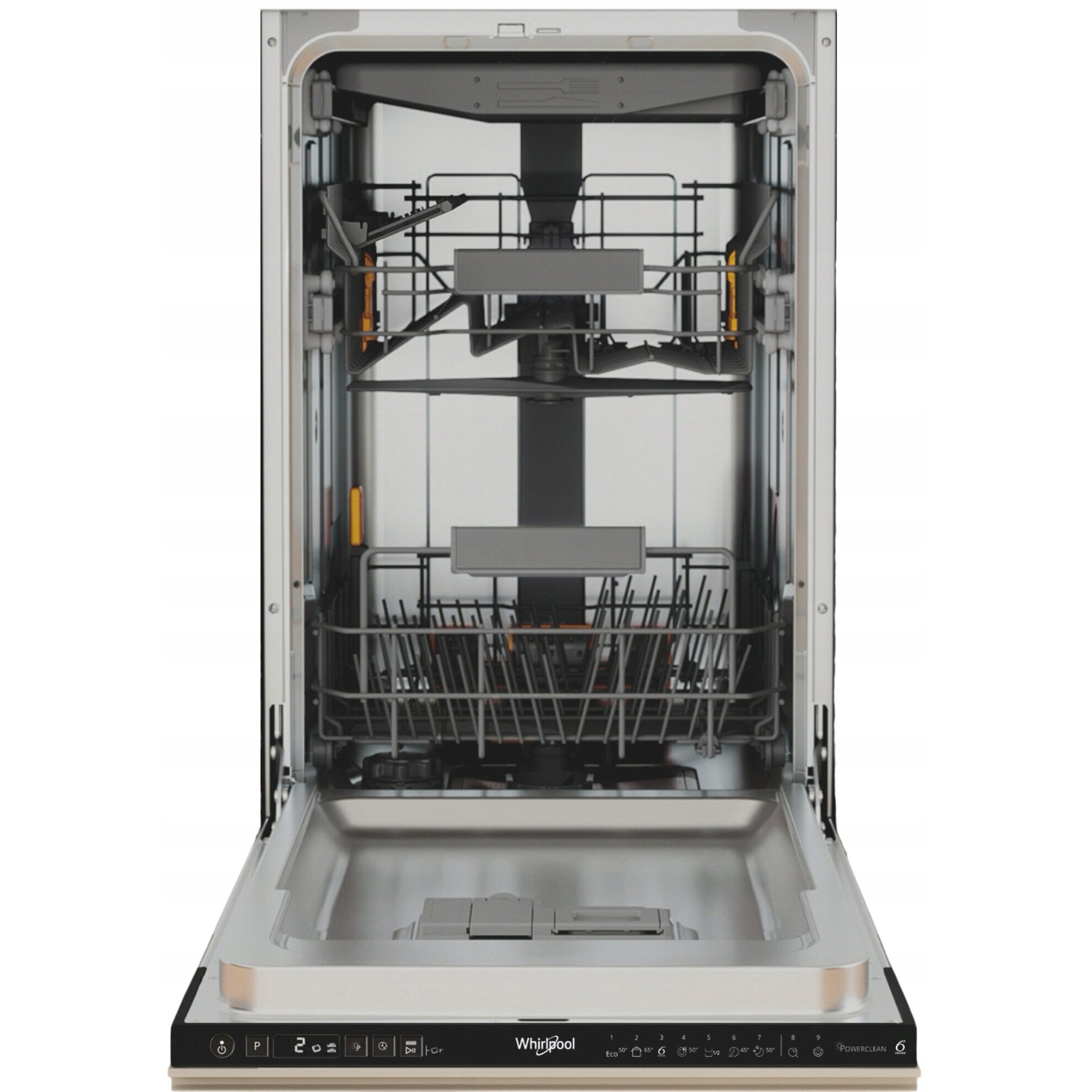 Masina spalat vase Whirlpool, model WH6IC11BS7LSA0, 11 seturi, 44.8x82x55.5cm, functie Power Clean Pro, NaturalDry