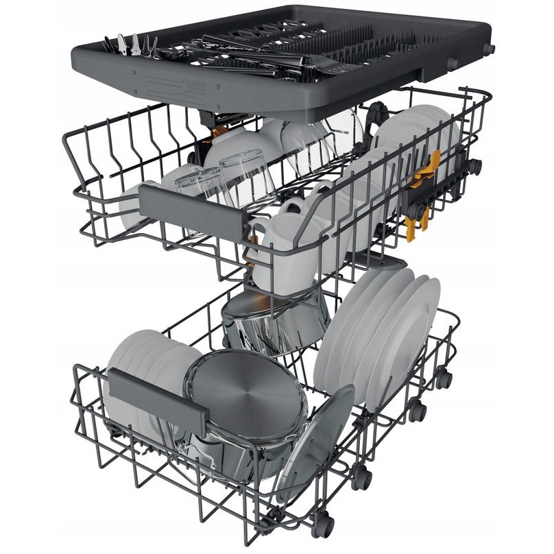 Masina spalat vase Whirlpool, model WH6IC11BS7LSA0, 11 seturi, 44.8x82x55.5cm, functie Power Clean Pro, NaturalDry