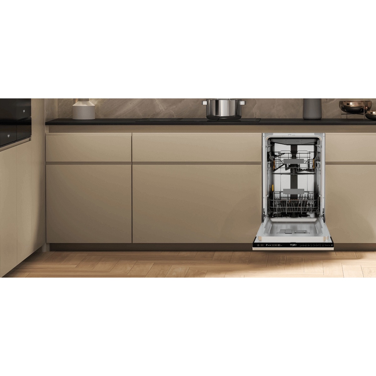 Masina spalat vase Whirlpool, model WH6IC11BS7LSA0, 11 seturi, 44.8x82x55.5cm, functie Power Clean Pro, NaturalDry