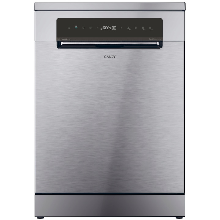 Masina de spalat vase Candy RapidO, 60cm, inox, 14 seturi, control smartphone