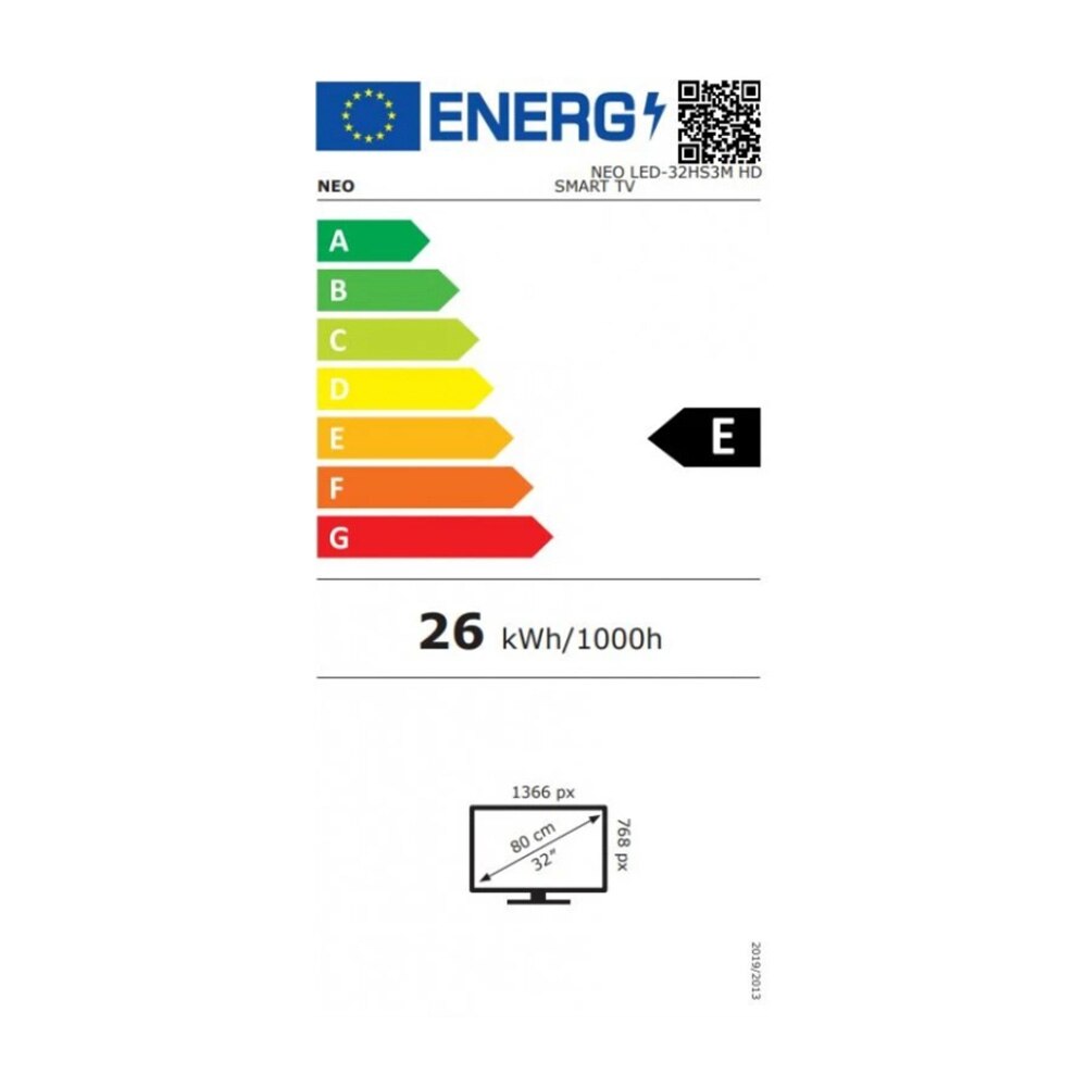 Televizor LED Smart NEO LED-32HS3M, Open operating system, Wi-Fi, Digital tuner, CI, 1366 x 768 HD, 81 cm, Clasa E, Negru