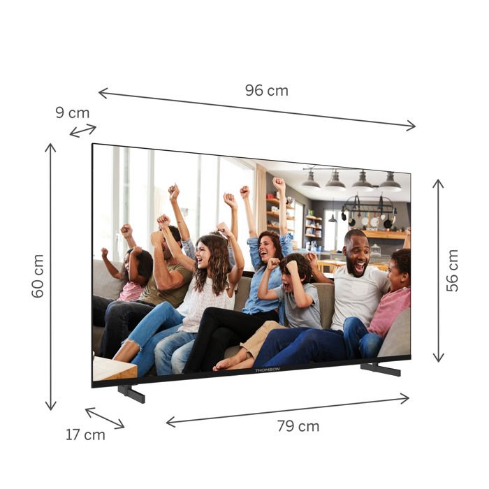 Televizor Smart 43" Thomson UHD 4K, LED HDR, 2 difuzoare, negru