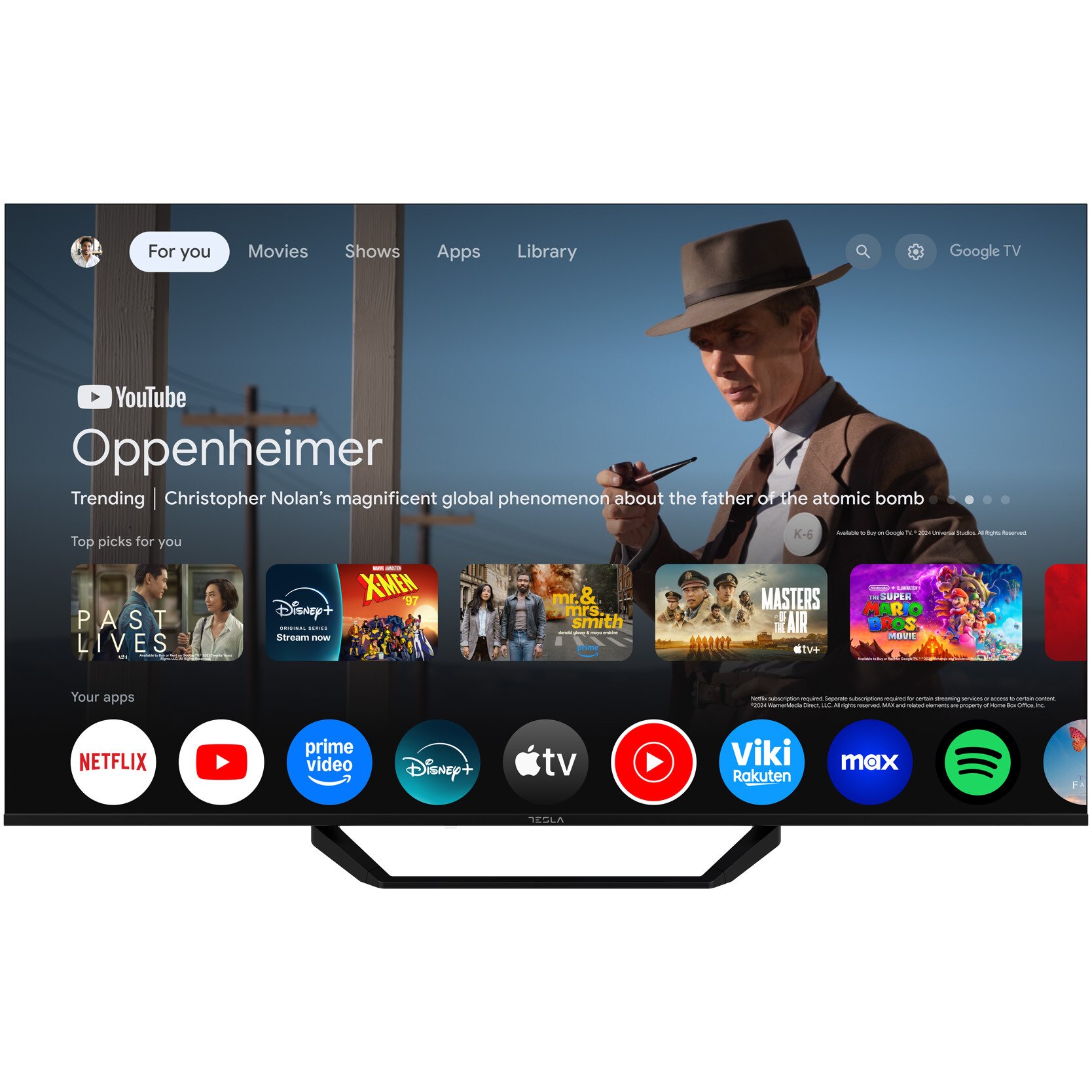 Televizor Tesla LED 55E655BUS, 139 cm, Smart Google TV, 4K Ultra HD, Clasa E