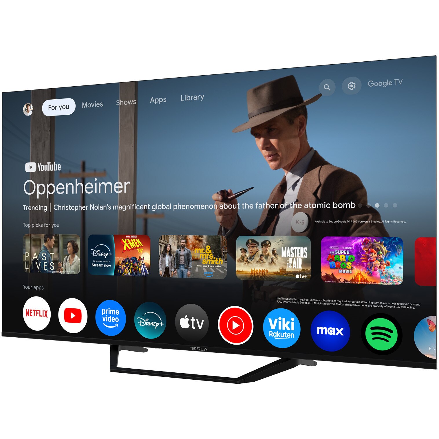 Televizor Tesla LED 55E655BUS, 139 cm, Smart Google TV, 4K Ultra HD, Clasa E
