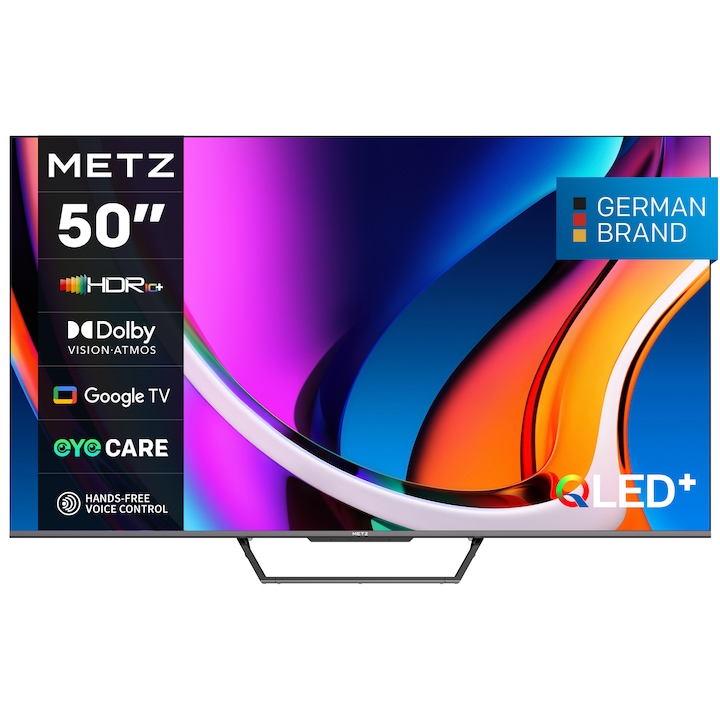 Televizor METZ QLED 50MQD7500, 126 cm, Smart Google TV, 4K Ultra HD, Clasa F (Model 2024)