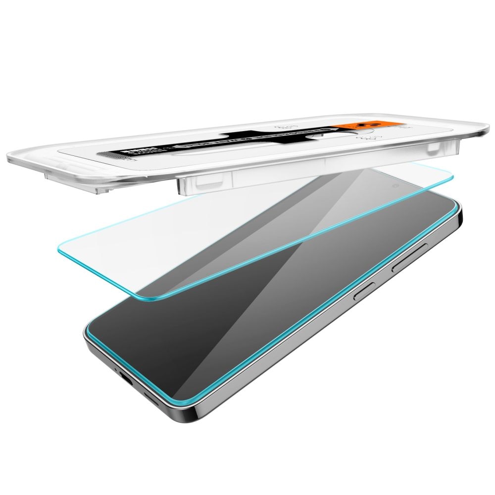 Set 2 folii sticla cu sistem de montare Case friendly Spigen GLAStR EZ FIT compatibil cu Samsung Galaxy S24 / S25