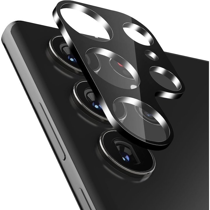 Folie Camera pentru Samsung S25 Ultra Daden din sticla, S+ Full Cover, Protectie Profesionala, Ultra Rezistenta, Calitate Premium, Negru