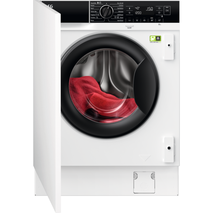 Masina de spalat incorporabila AEG L8FBE48SCI, PowerCare, Clasa energetica A, Capacitate 8 kg, 1400 rpm, WiFi, Afisaj LED, Alb