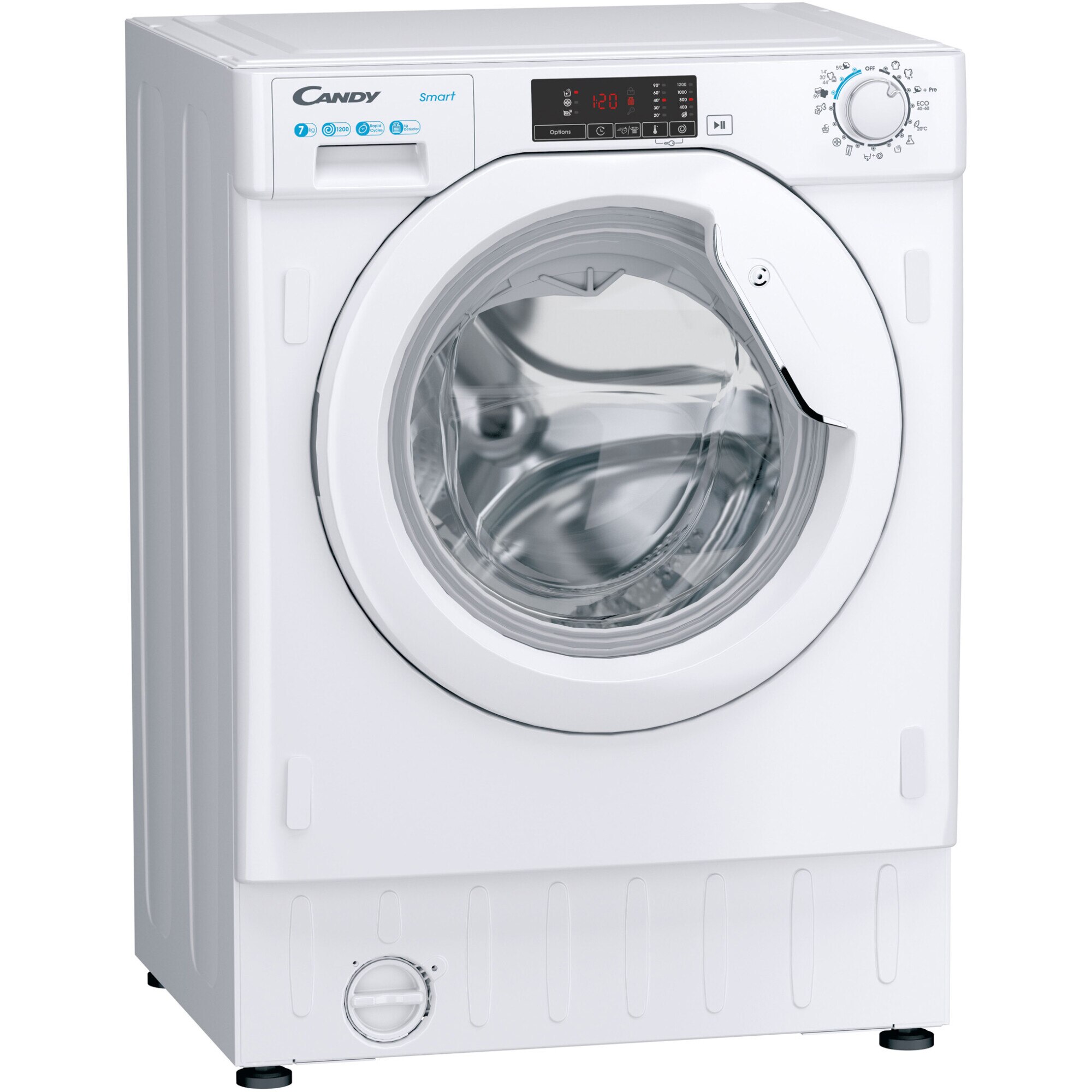 Masina de spalat rufe incorporabila Candy CBW 27D1E-S, 7kg, 1200 rpm, 16 progame, Timer display, Clasa D