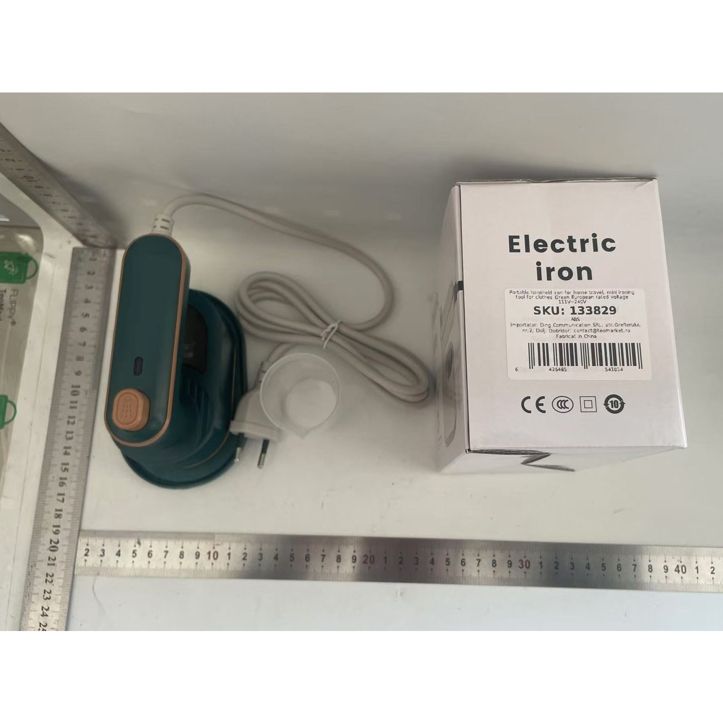 Mini Fier de Calcat, Leski, Pliabil si Portabil, Calcare Verticala/Orizonala, cu Abur, 50 ml, 40W, 10.5 x 12 cm, Verde