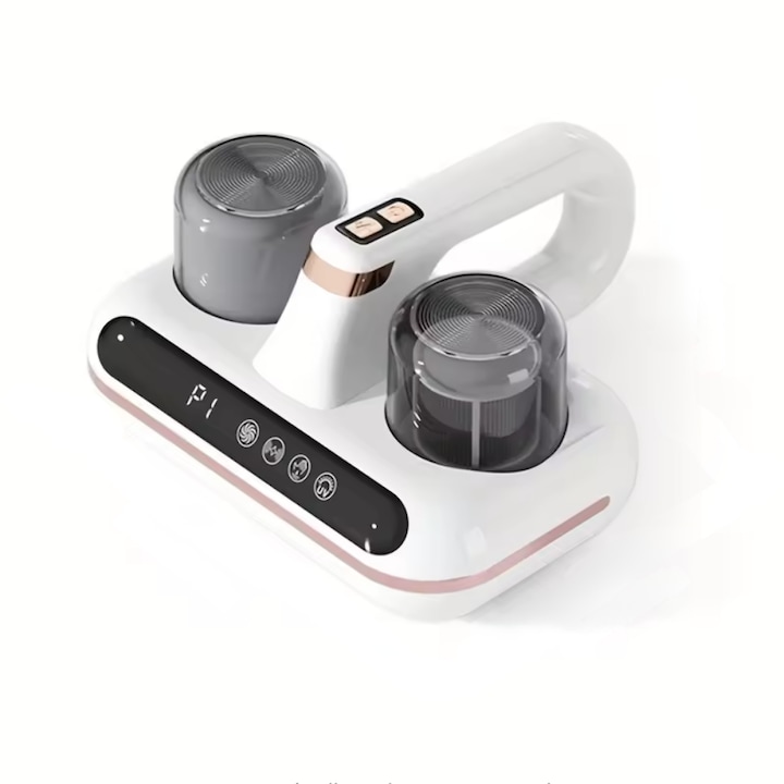 Aspirator de Mana Ila Product® cu Tehnologie UV si Ultrasonica, Wireless, pentru Combaterea Acarienilor si Plosnitelor, Aspirare Profunda a Paturilor, Canapelelor si Hainelor, Igienizare Eficienta, Cupe Duble de Colectare a Prafului, Afisaj Inteligent
