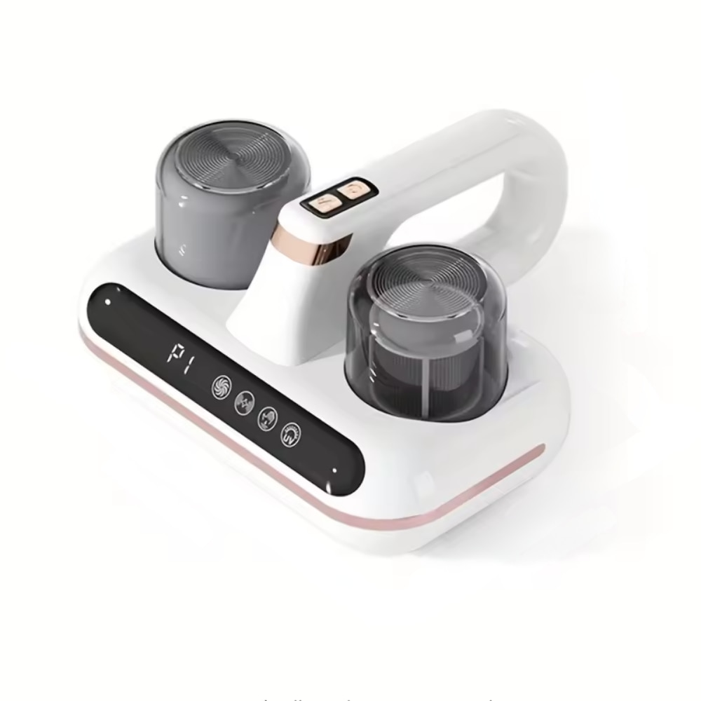 Aspirator de Mana Ila Product® cu Tehnologie UV si Ultrasonica, Wireless, pentru Combaterea Acarienilor si Plosnitelor, Aspirare Profunda a Paturilor, Canapelelor si Hainelor, Igienizare Eficienta, Cupe Duble de Colectare a Prafului, Afisaj Inteligent