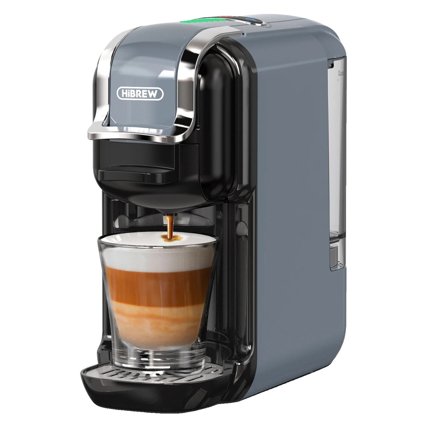 Cafetiera H2B, functie espresso, cafea calda/rece, plastic, gri, HIBREW