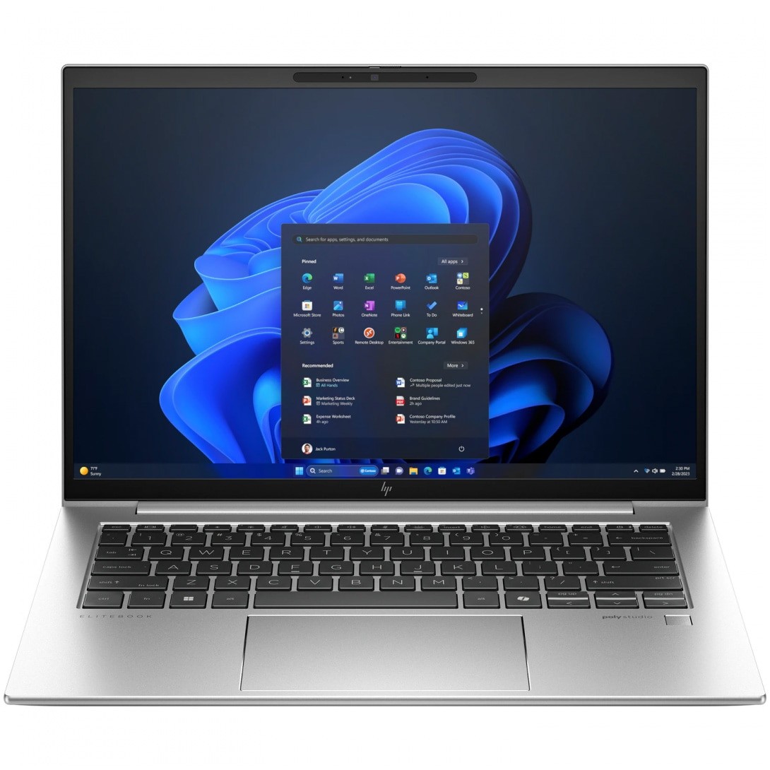 Laptop HP EliteBook 840 G11 cu procesor Intel® Core™ Ultra 7 165U pana la 4.9GHz, 14'' WUXGA, 32GB DDR5 RAM, 1TB SSD, Intel® Graphics, Windows 11 Pro, Silver