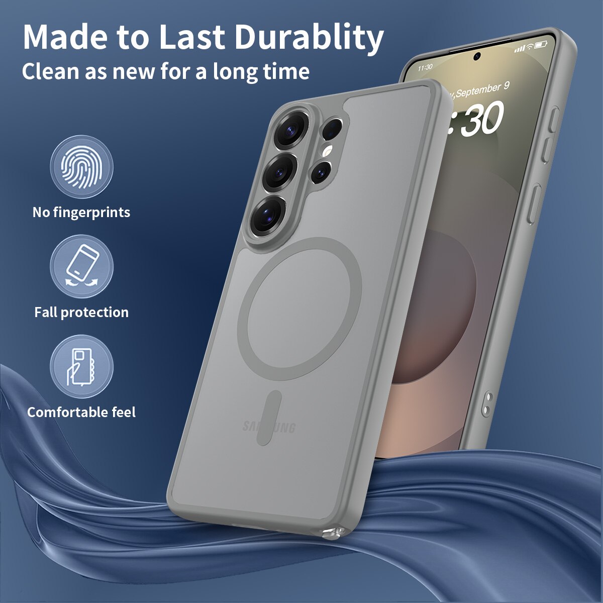 Husa de protectie pentru Samsung Galaxy S26 Ultra, Omelivon, MagSafe, Protectie completa, Anti-Soc, Decupaje Precise, Incarcare Wireless, Materiale Premium, Gri inchis