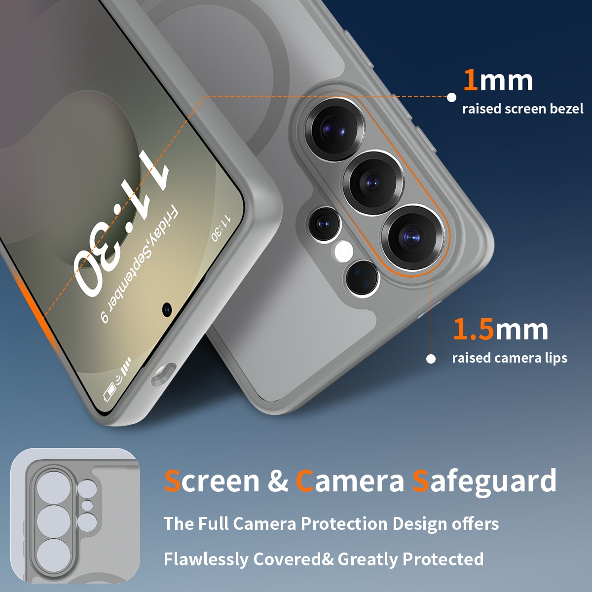 Husa de protectie pentru Samsung Galaxy S26 Ultra, Omelivon, MagSafe, Protectie completa, Anti-Soc, Decupaje Precise, Incarcare Wireless, Materiale Premium, Gri inchis