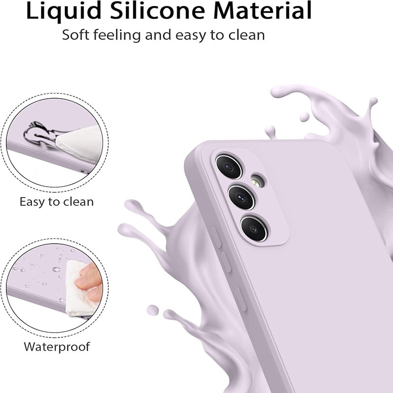 Husa pentru Samsung Galaxy A55, silicon lichid, Calitate Premium, Interior din Microfibra, Protectie Sporita, Antisoc, Violet deschis