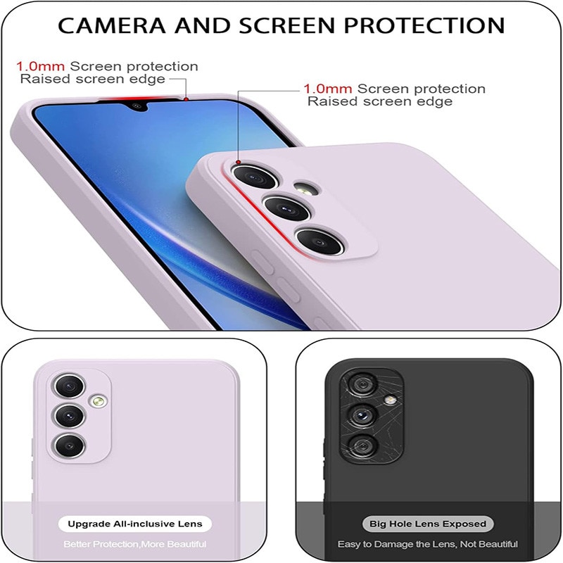 Husa pentru Samsung Galaxy A55, silicon lichid, Calitate Premium, Interior din Microfibra, Protectie Sporita, Antisoc, Violet deschis