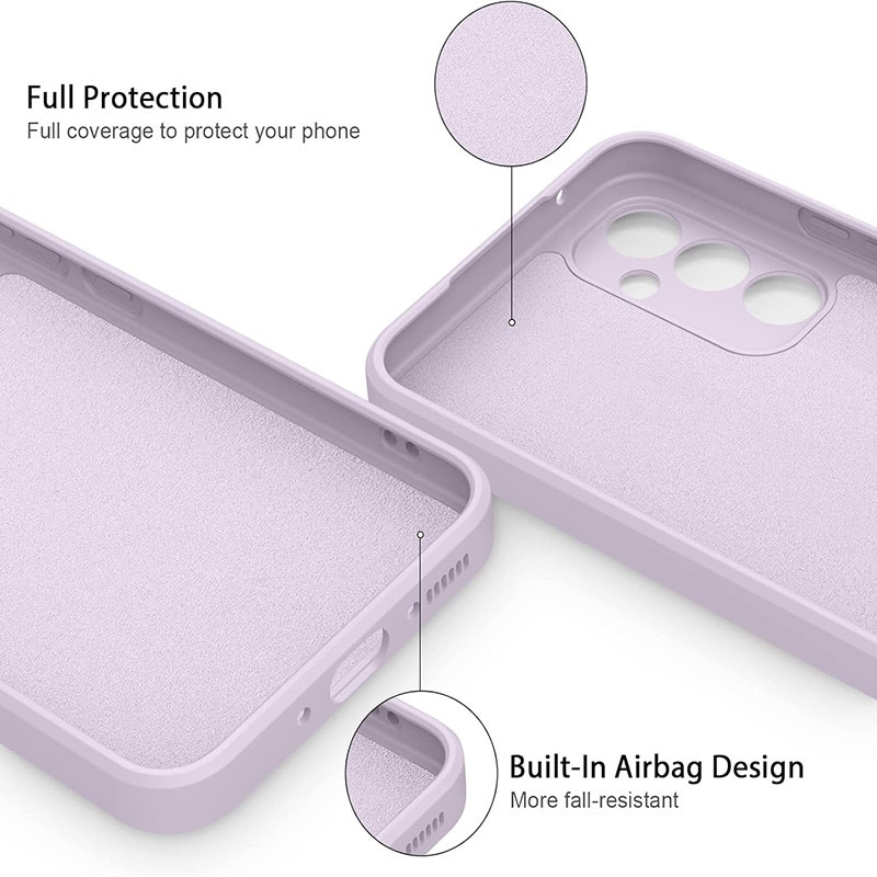 Husa pentru Samsung Galaxy A55, silicon lichid, Calitate Premium, Interior din Microfibra, Protectie Sporita, Antisoc, Violet deschis