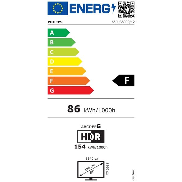 Televizor Philips AMBILIGHT tv LED 65PUS8009, 164 cm, Smart TV, 4K Ultra HD, Clasa F (Model 2024)