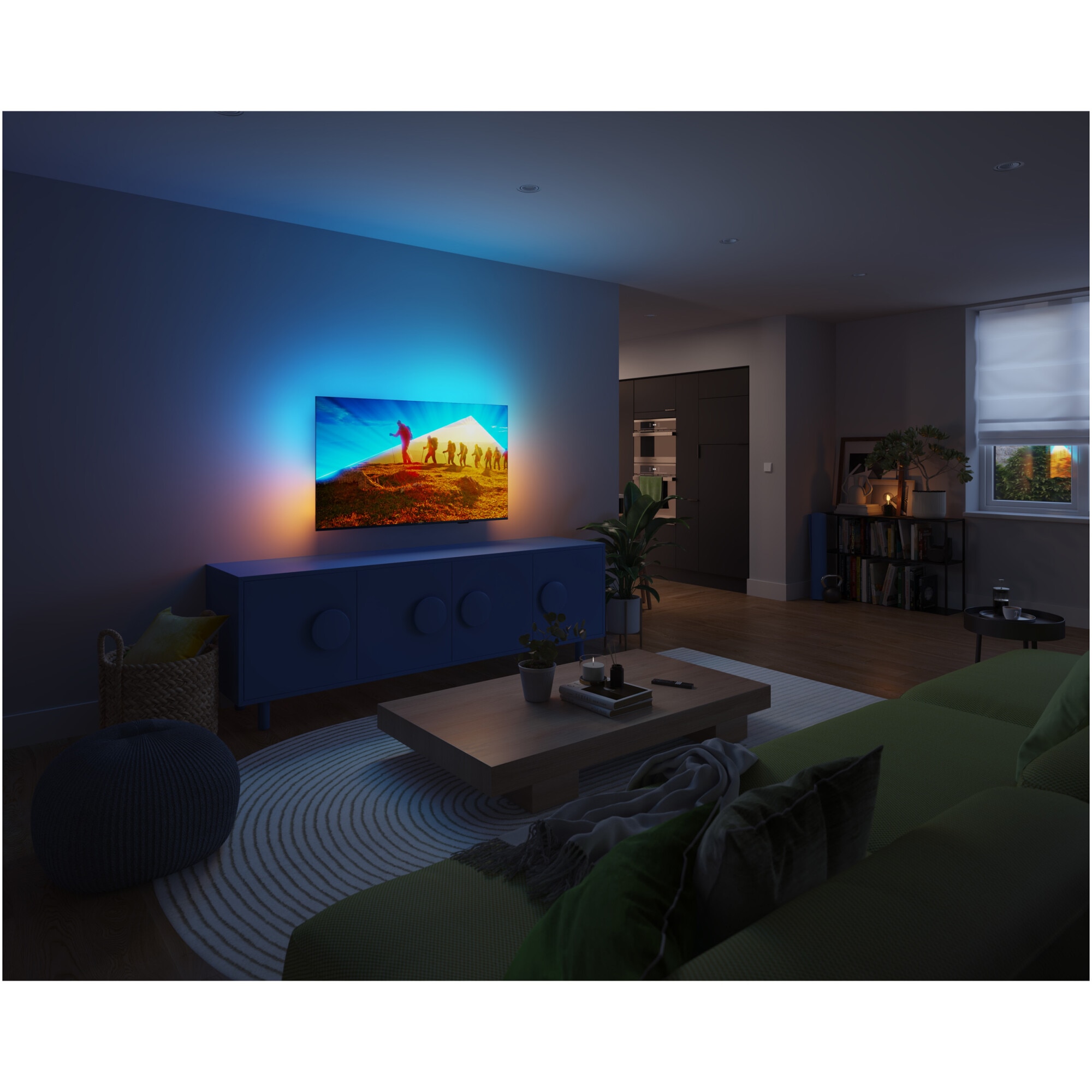 Televizor Philips AMBILIGHT tv LED 65PUS8009, 164 cm, Smart TV, 4K Ultra HD, Clasa F (Model 2024)