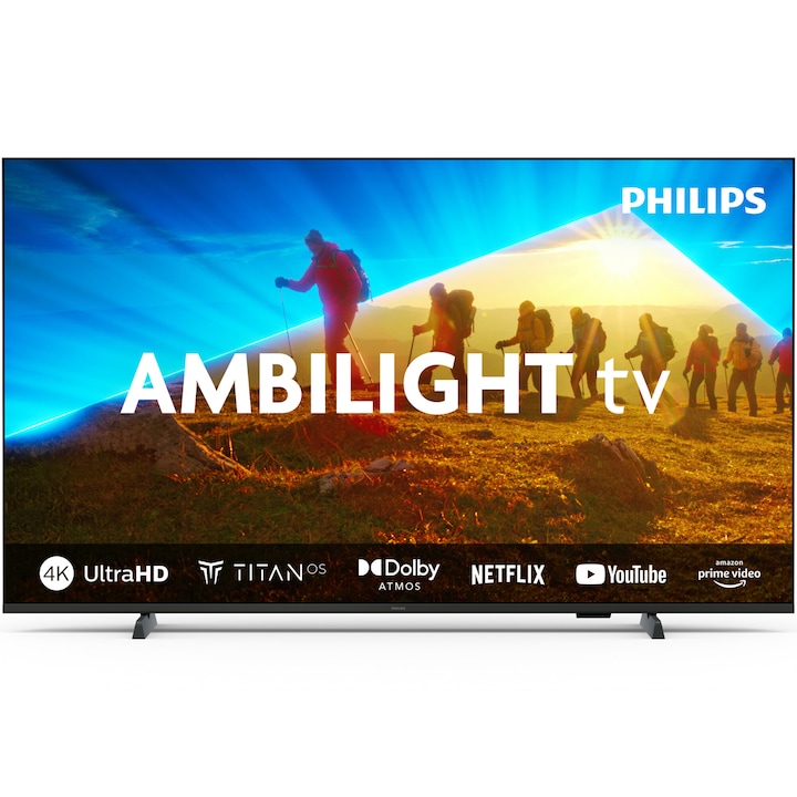 Televizor Philips AMBILIGHT tv LED 65PUS8009, 164 cm, Smart TV, 4K Ultra HD, Clasa F (Model 2024)