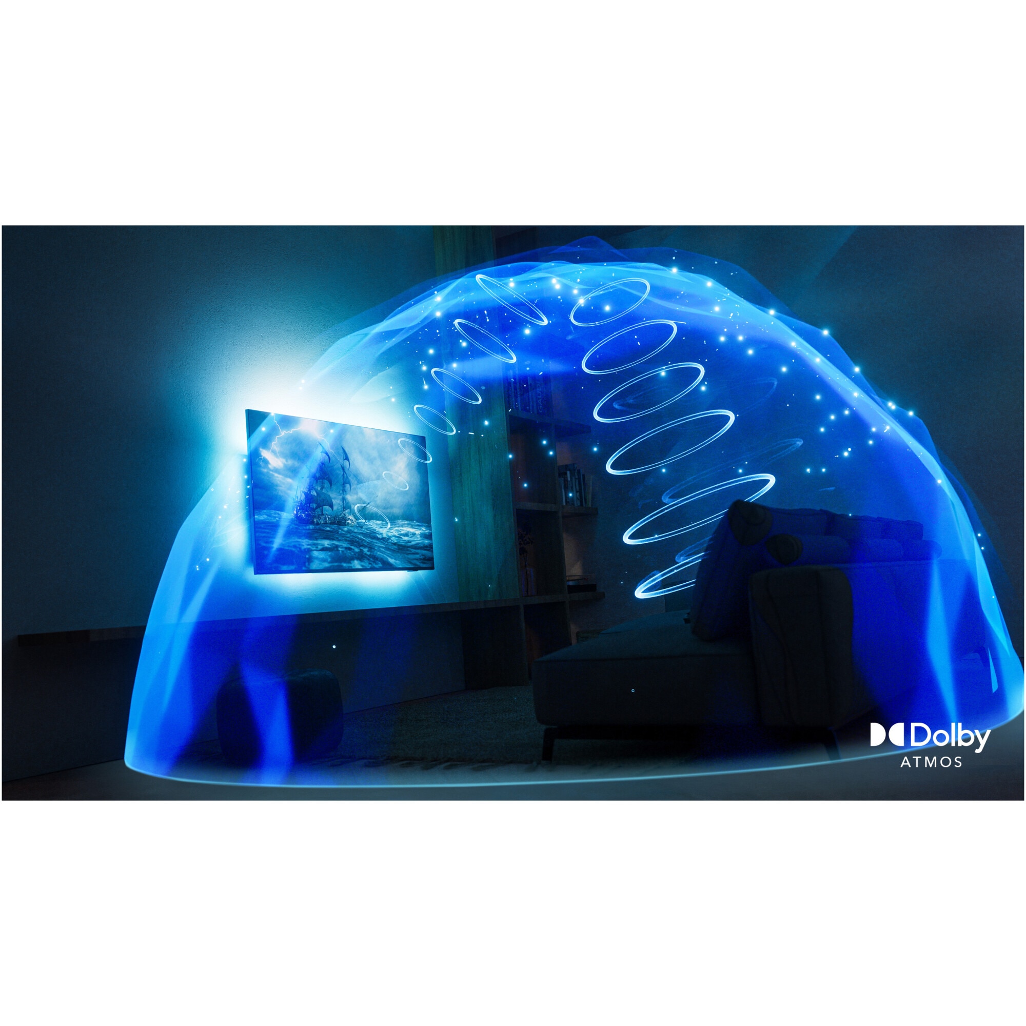 Televizor Philips AMBILIGHT tv LED 65PUS8009, 164 cm, Smart TV, 4K Ultra HD, Clasa F (Model 2024)