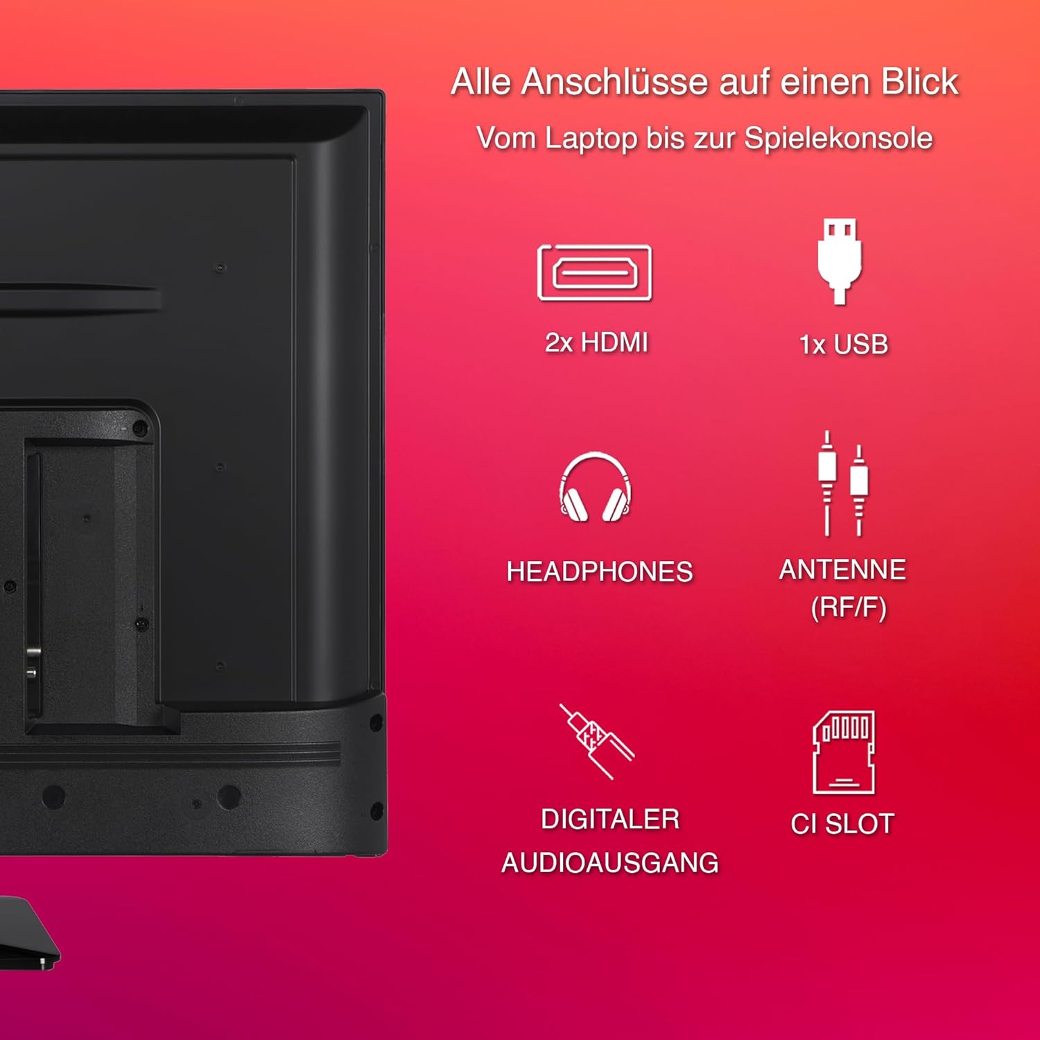 Televizor Telefunken 32 inch, Full HD, 1920x1080, negru