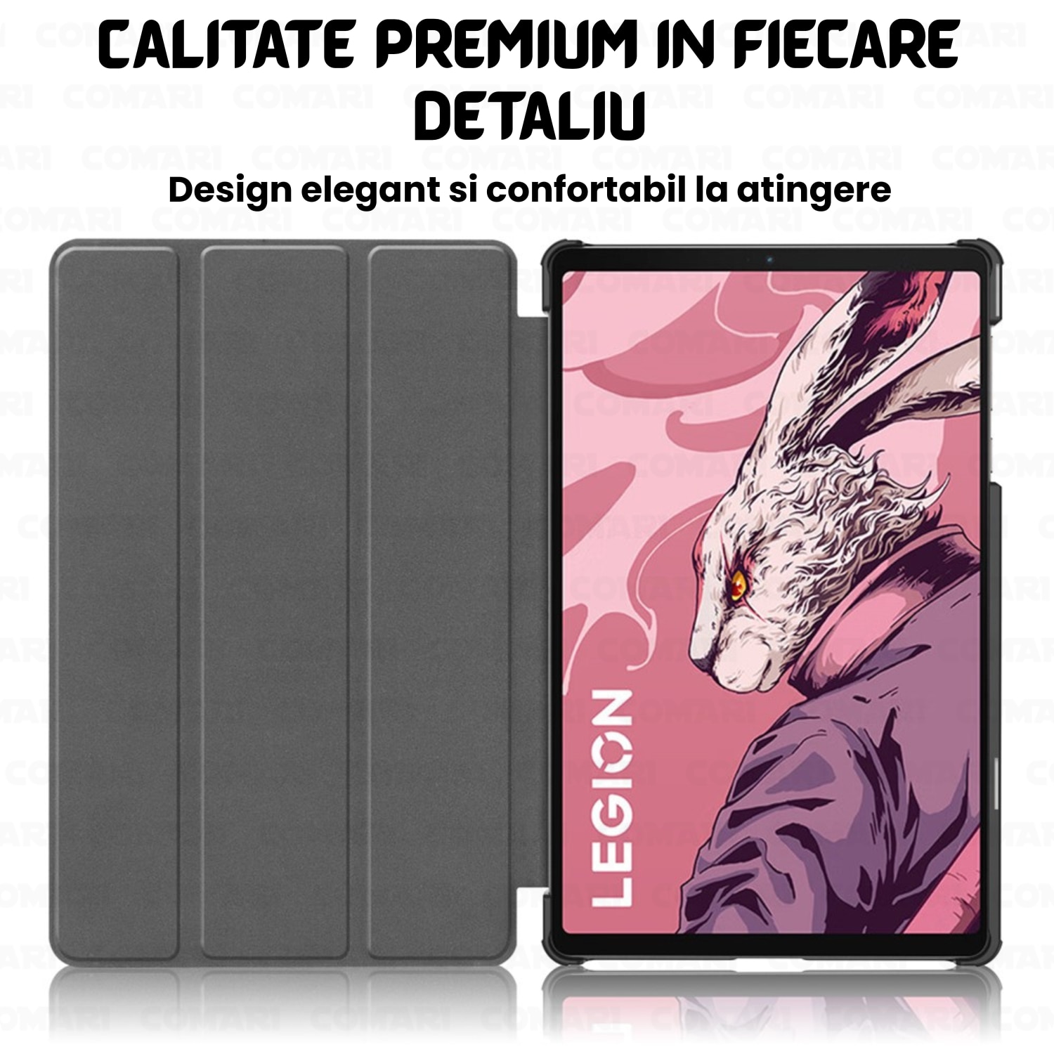 Husa pentru Lenovo Legion Tab Gen 3 Comari® EliteCover, protectie completa, functie stand multipla, design elegant tip carte, Urban