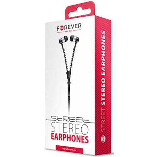 Casti audio Forever, Tip fermoar, in-ear, stereo, jack 3.5mm, microfon, Negru