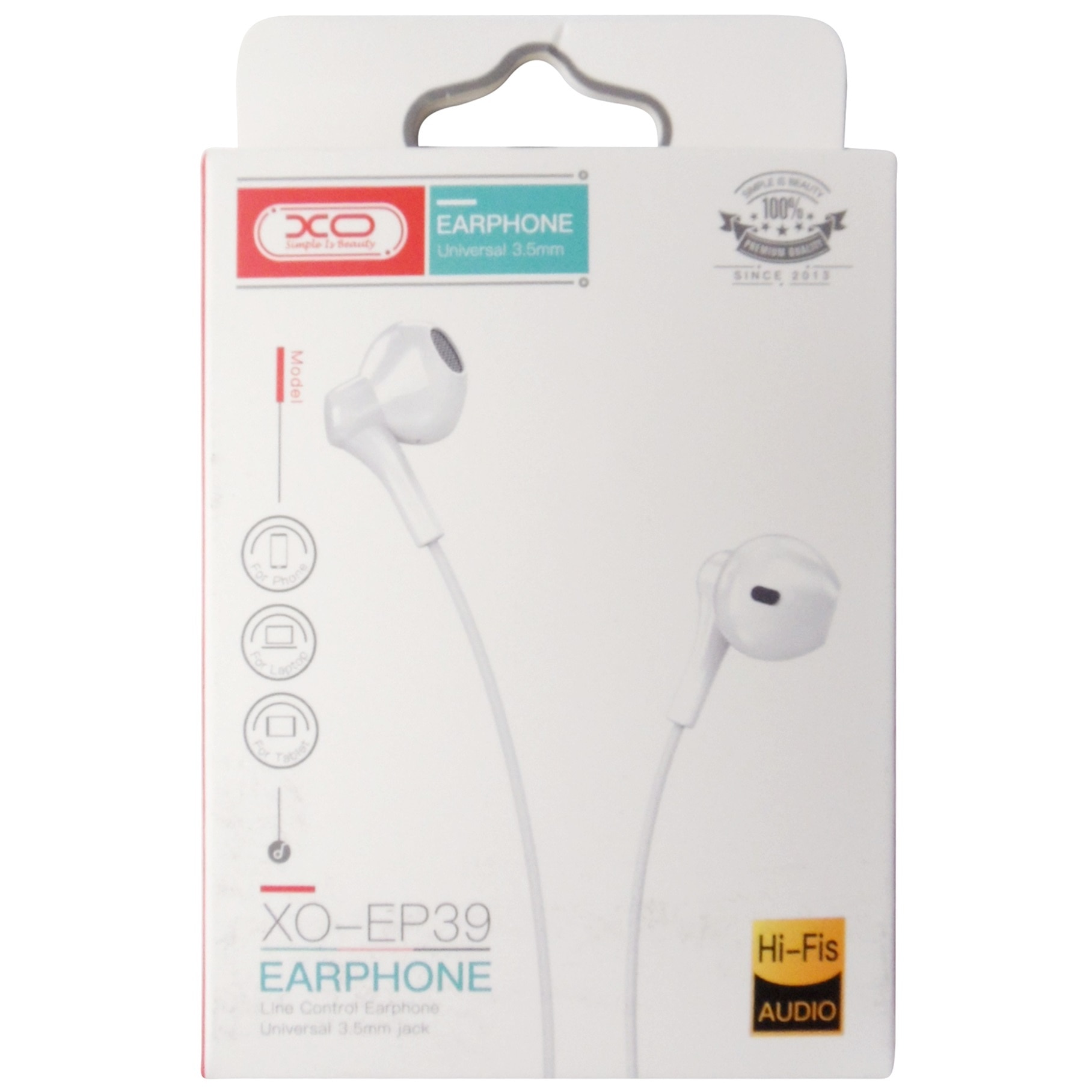 Handsfree 3.5mm XO Design EP39, Alb