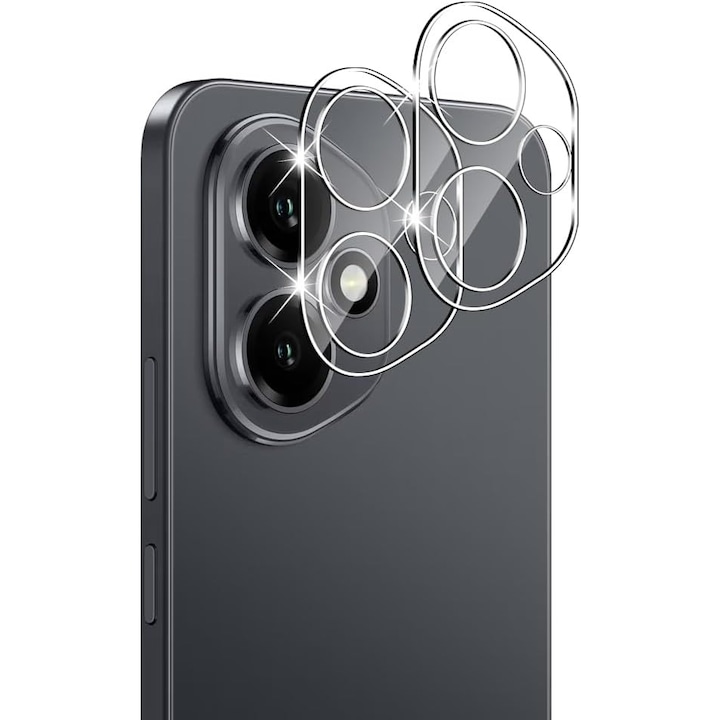 Set 2 folii protectie camera telefon, Sticla securizata 9H, Pentru Honor 400, Transparent