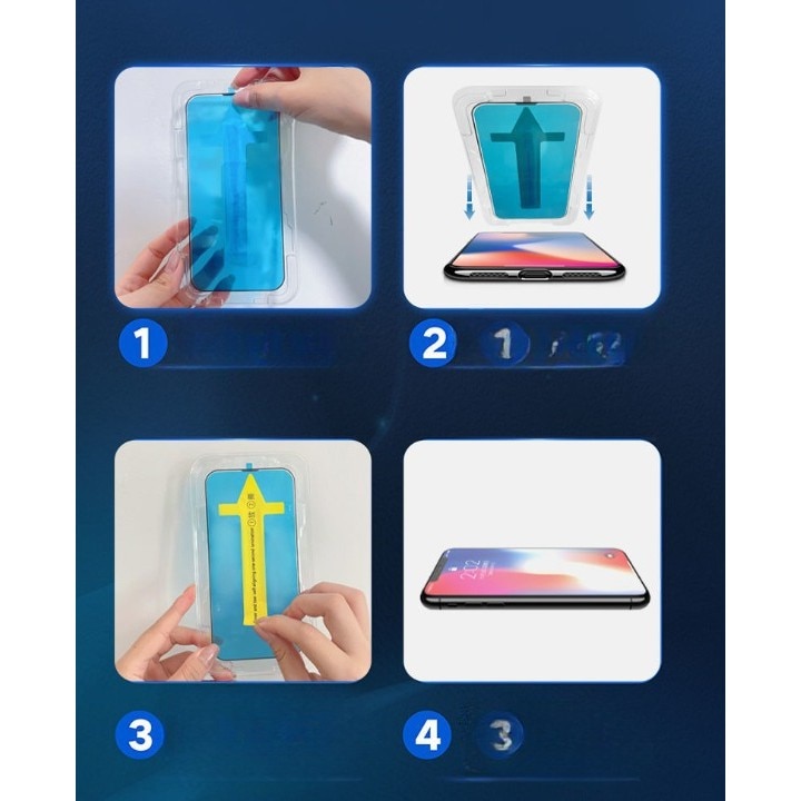 Folie sticla securizata cu sistem de montare usor si rapid Flippy pentru Apple iPhone 11 / XR, Transparent cu margini negre