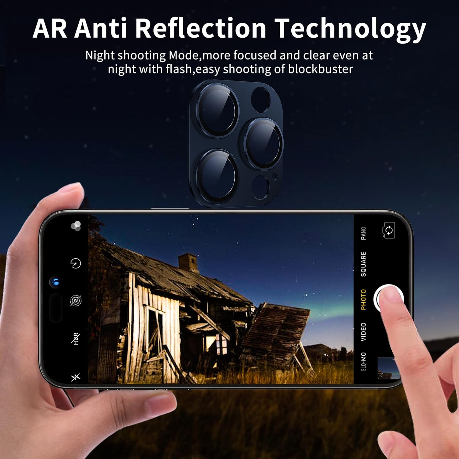 Carcasa Metalica Mata cu Folie din Sticla Securizata pentru Protectia Camerelor Foto, Compatibil iPhone 15 Pro si iPhone 15 Pro Max, Natural Titanium