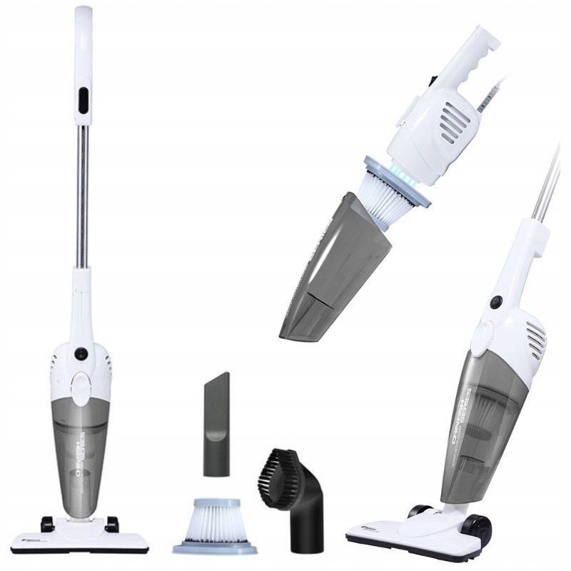 Aspirator vertical, Deerma, DX118C, Alb, Putere 600W, Capacitate recipient praf 1,2 l, Cablu 5 m, Filtru HEPA, 3 perii, 76 dB