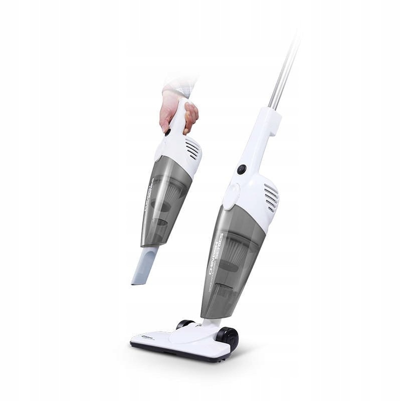 Aspirator vertical, Deerma, DX118C, Alb, Putere 600W, Capacitate recipient praf 1,2 l, Cablu 5 m, Filtru HEPA, 3 perii, 76 dB