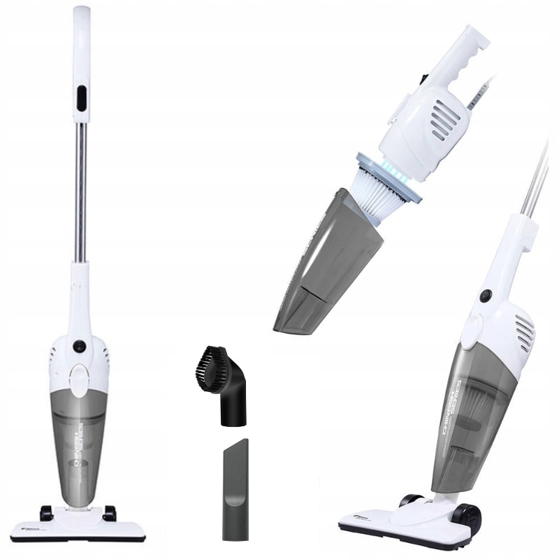 Aspirator vertical, Deerma, DX118C, Alb, Putere 600W, Capacitate recipient praf 1,2 l, Cablu 5 m, Filtru HEPA, 3 perii, 76 dB