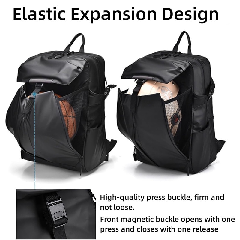 Rucsac Calatorie pentru Laptop, EYUSALL, 1 compartimente, buzunar frontal x 1, buzunar lateral x 2, Rezistent la apa, Rezistent la zgarieturi, 15.6 inch, 28 x 14 x 44 cm, Negru