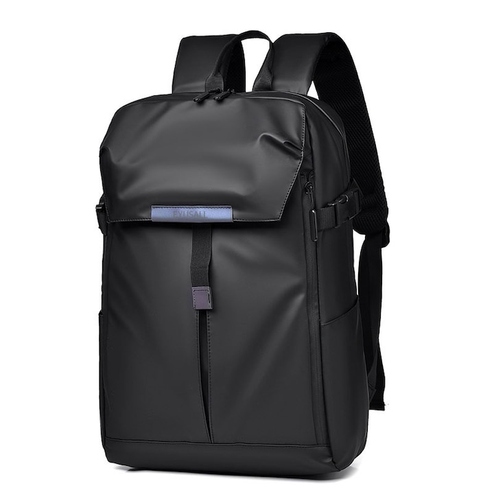 Rucsac Calatorie pentru Laptop, EYUSALL, 1 compartimente, buzunar frontal x 1, buzunar lateral x 2, Rezistent la apa, Rezistent la zgarieturi, 15.6 inch, 28 x 14 x 44 cm, Negru