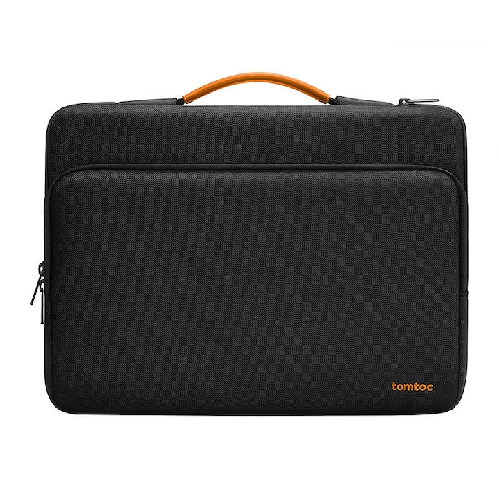 Teczka laptop 13" Tomtoc Defender-A14, neagra, cu compartimente organizator, material reciclat