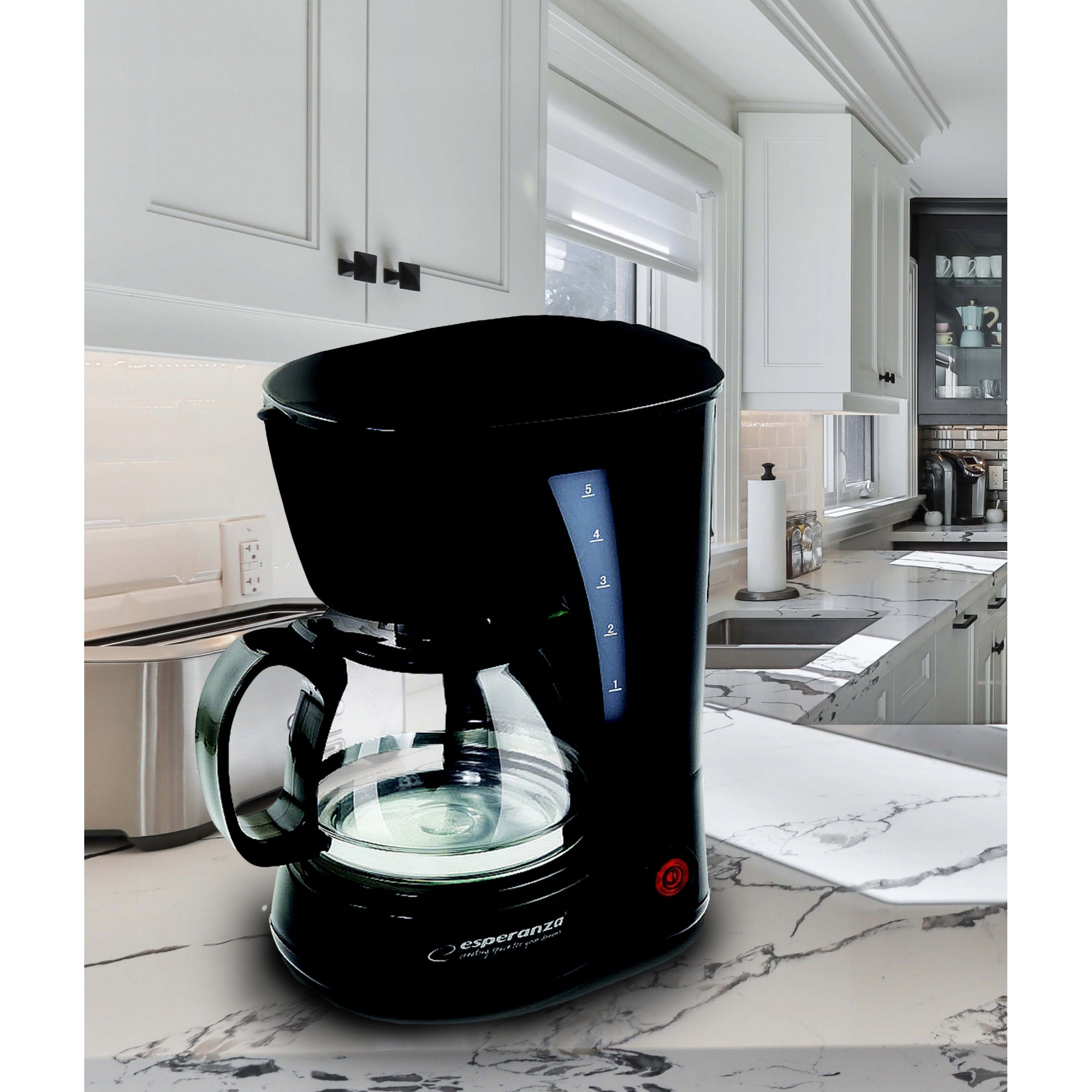 Cafetiere Esperanza Robusta 0,6l, negru, automata, cu functie de oprire automata