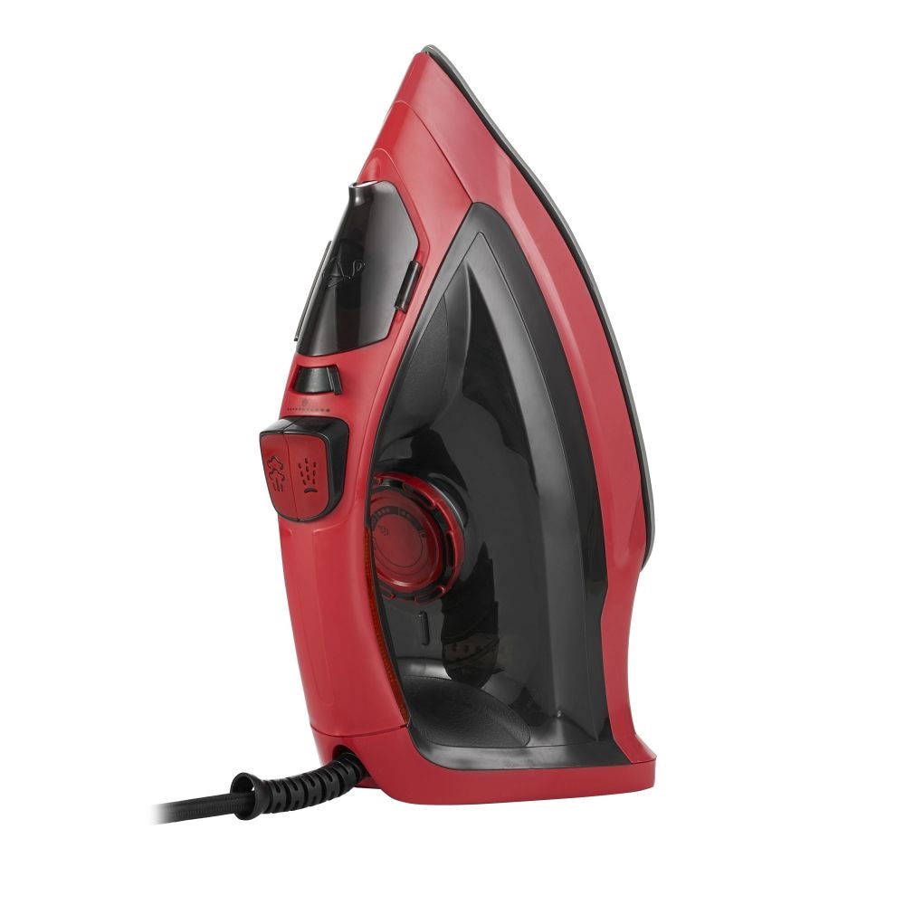 Fier de calcat cu abur MESKO, 3000 W, 70g/min, 400ml, Oprire automata, Functie anti-picurare si auto-curatare, rosu/negru