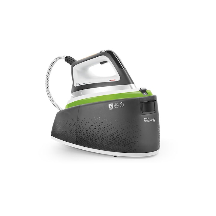 Statie de Calcat Polti Vaporella Instant VI50.20, 2400 W, 2 l, Presiune Pompa 8 BAR, Jet Abur 550 gr/min, Functie ECO, Gri/Verde