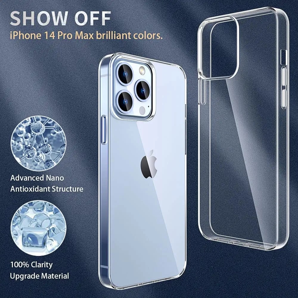 Husa de protectie, Vigeer, Compatibil cu iPhone 14 Pro Max, Transparent