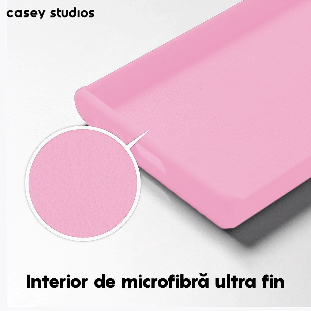 Husa CASEY STUDIOS™ compatibila cu Samsung Galaxy S23, Soft Silicone Premium, Microfibra in Interior, de Protectie, Ultra Slim, pentru Incarcare Wireless, Margini Ridicate pentru Protectia Ecranului si a Camerelor, Roz