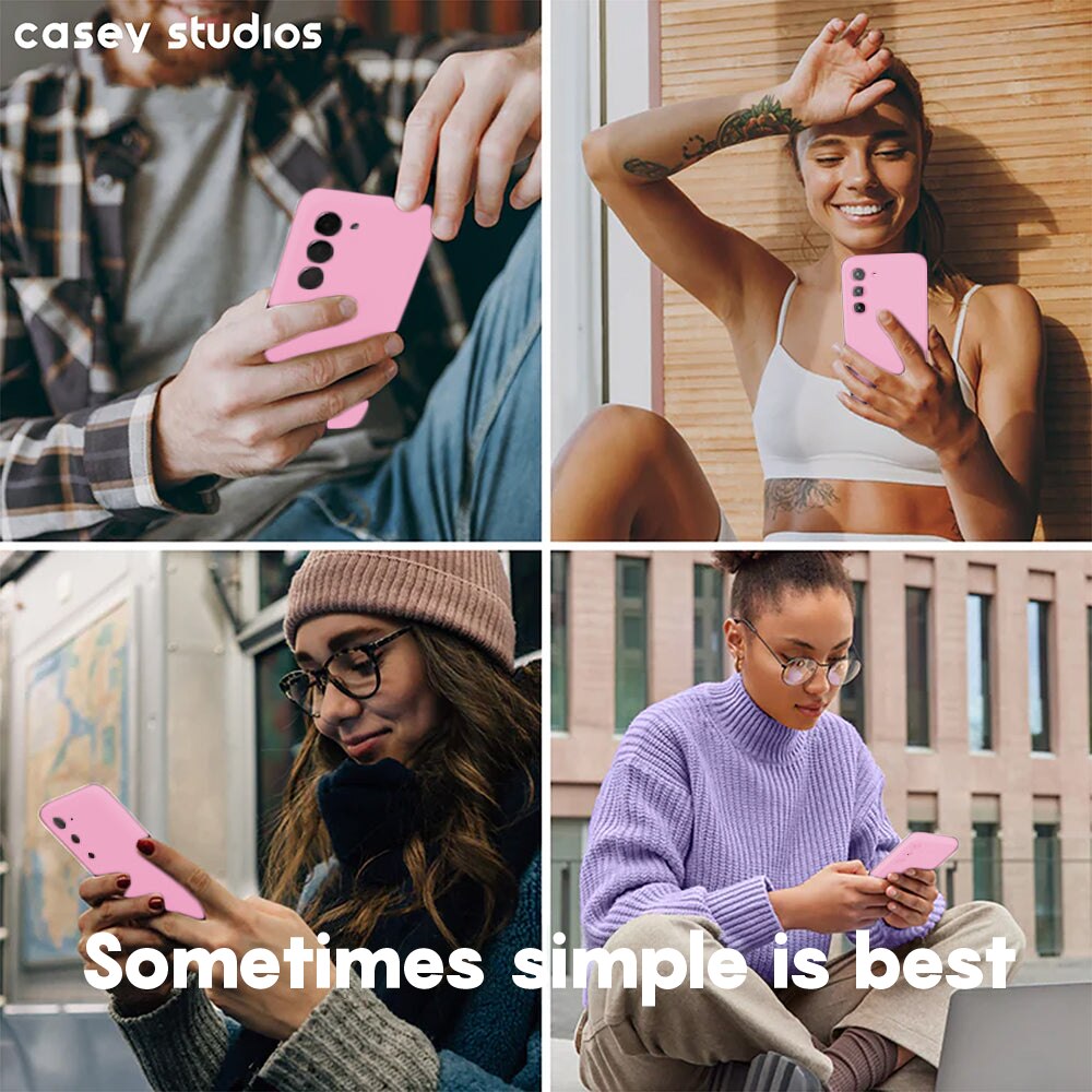 Husa CASEY STUDIOS™ compatibila cu Samsung Galaxy S23, Soft Silicone Premium, Microfibra in Interior, de Protectie, Ultra Slim, pentru Incarcare Wireless, Margini Ridicate pentru Protectia Ecranului si a Camerelor, Roz